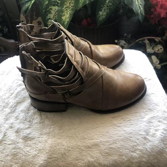 Womens ETC Ankle Boots Booties Shoes Tan - Picture 11 of 12